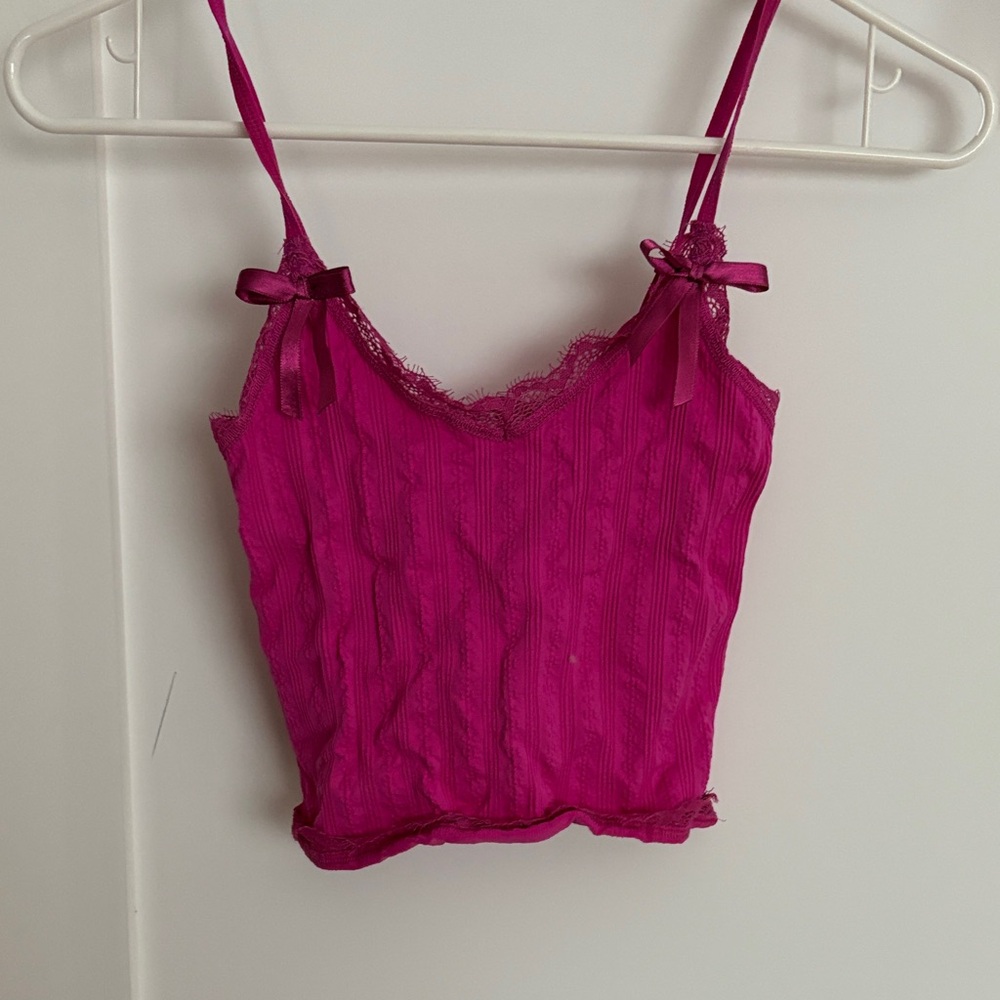 Urban Outfitters Fuchsia Lace Cami Top